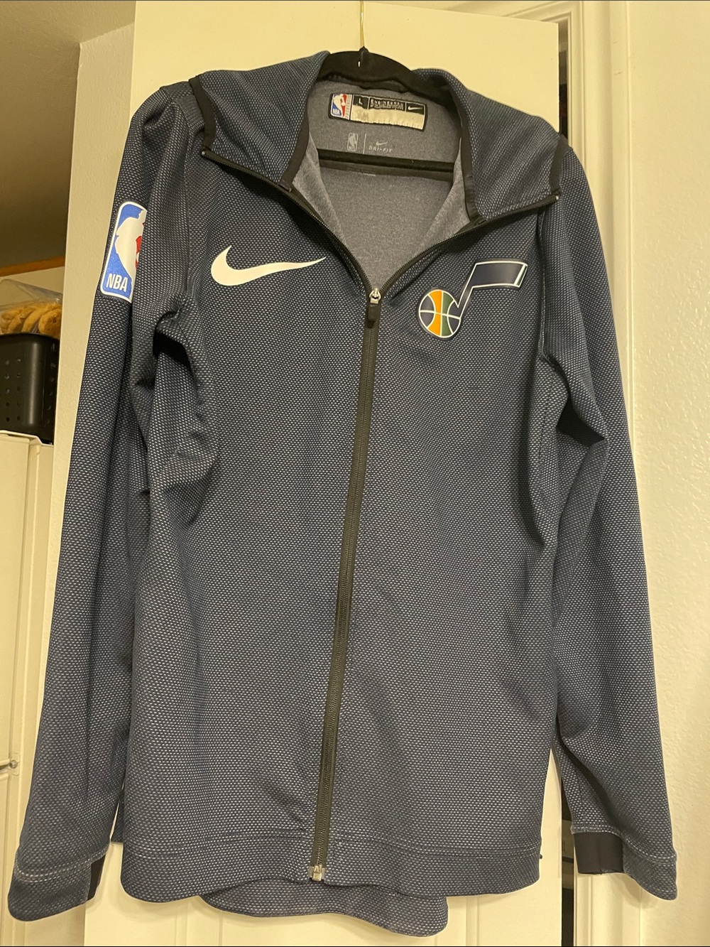 Nike NBA Navy Utah Jazz Full-Zip Hooded Performance Jacket Sz L